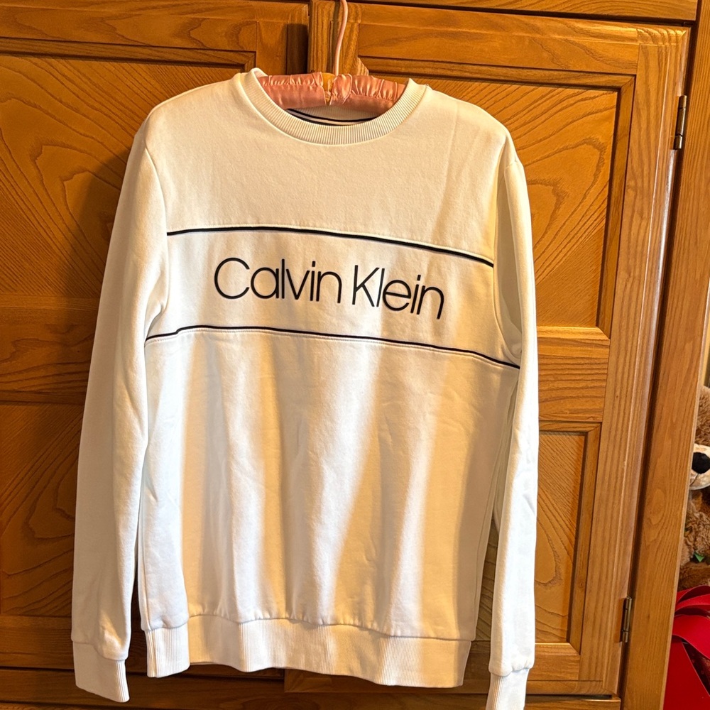 Calvin Klein Cream Crewneck Sweater